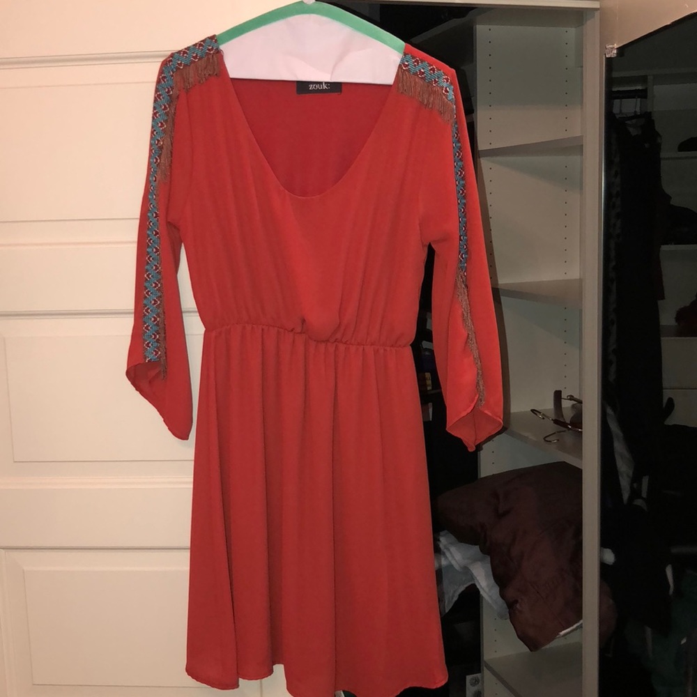 Red/Orange Detailed Dress